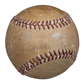 Casey Stengel Signed & "NY Yankees=1949" Inscribed Baseball (JSA)